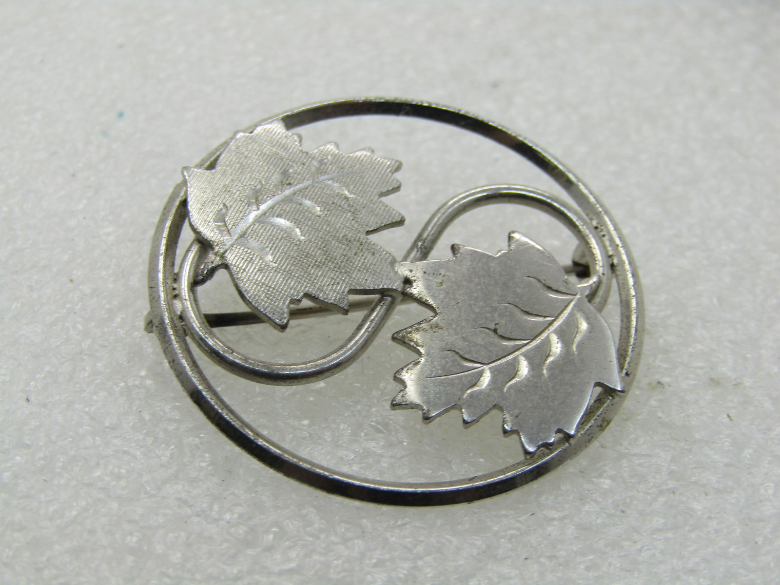 Vintage Sterling Silver Lamode Leaf Brooch, 1.25", 1960's-1970's - 4