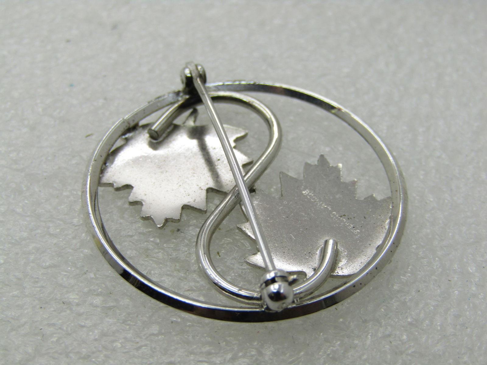 Vintage Sterling Silver Lamode Leaf Brooch, 1.25", 1960's-1970's - 5