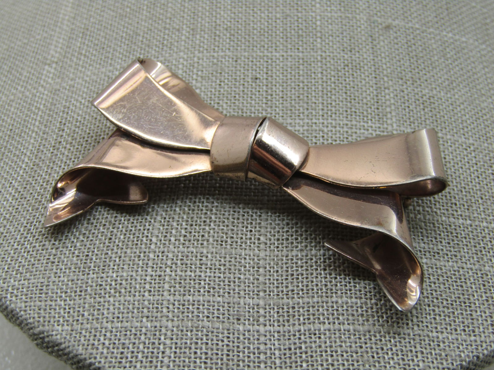 Vintage Napier Sterling Bow Brooch, Gold washed. 2.5" - 3