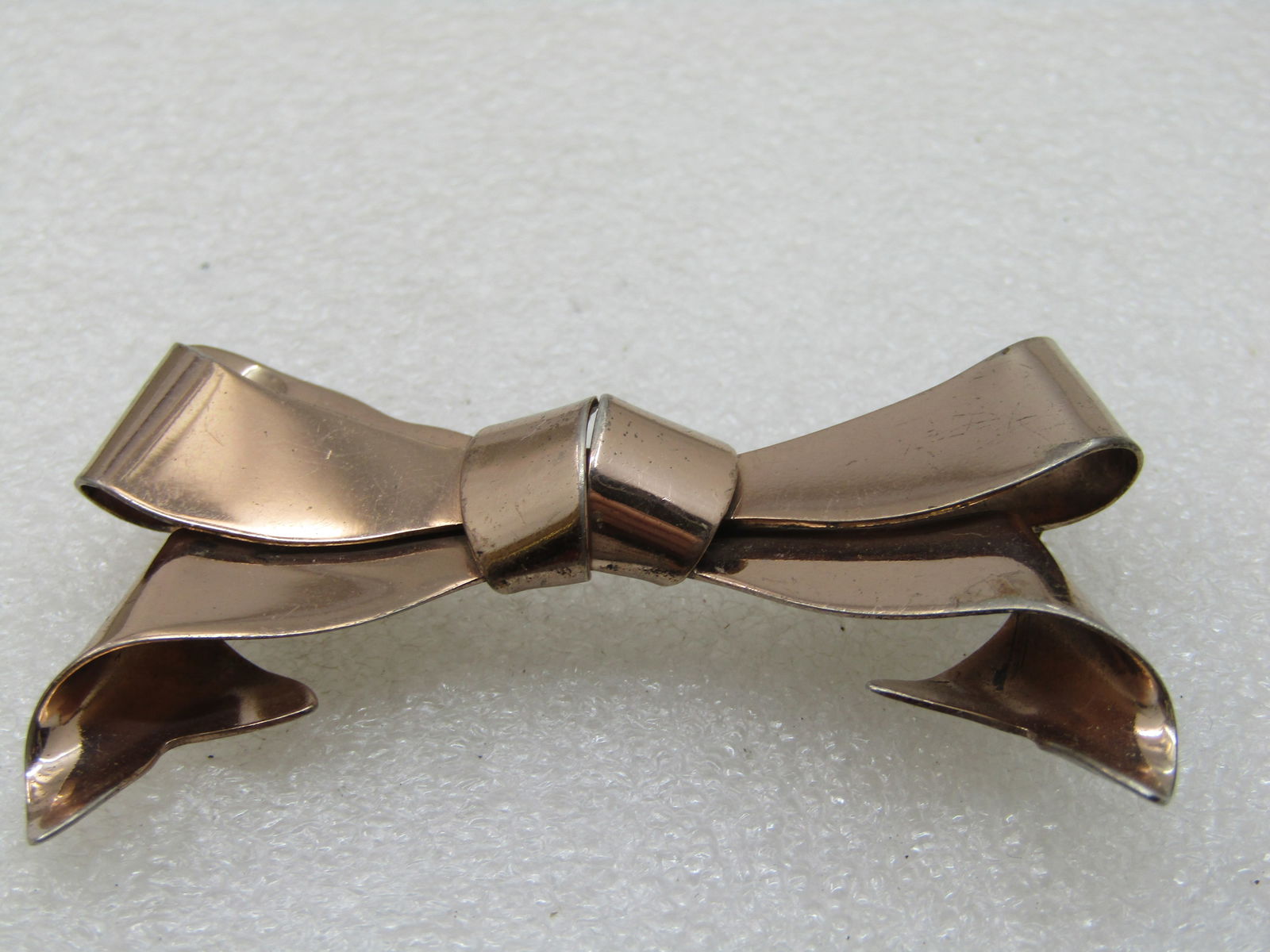Vintage Napier Sterling Bow Brooch, Gold washed. 2.5" - 6