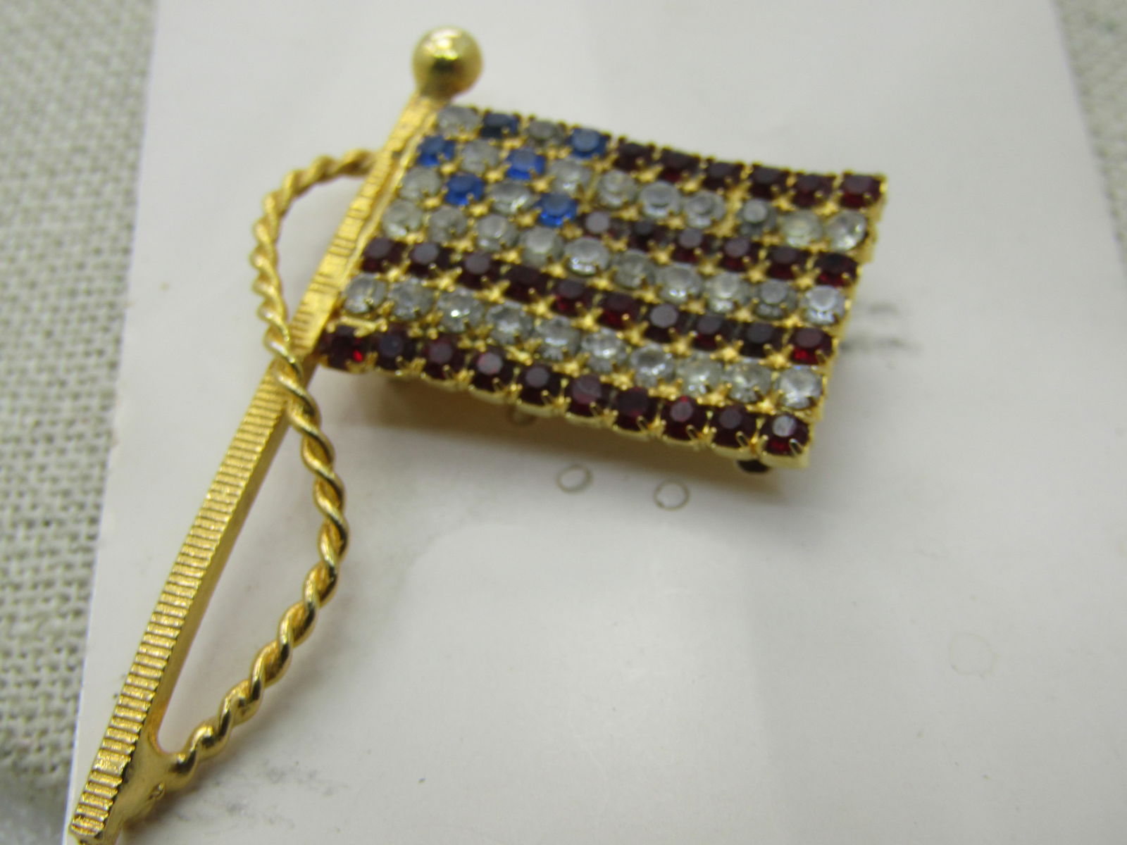 Vintage Red Rhinestone Heart Brooch inside Heaert Frame, 1960's , 1-1/8" - 3