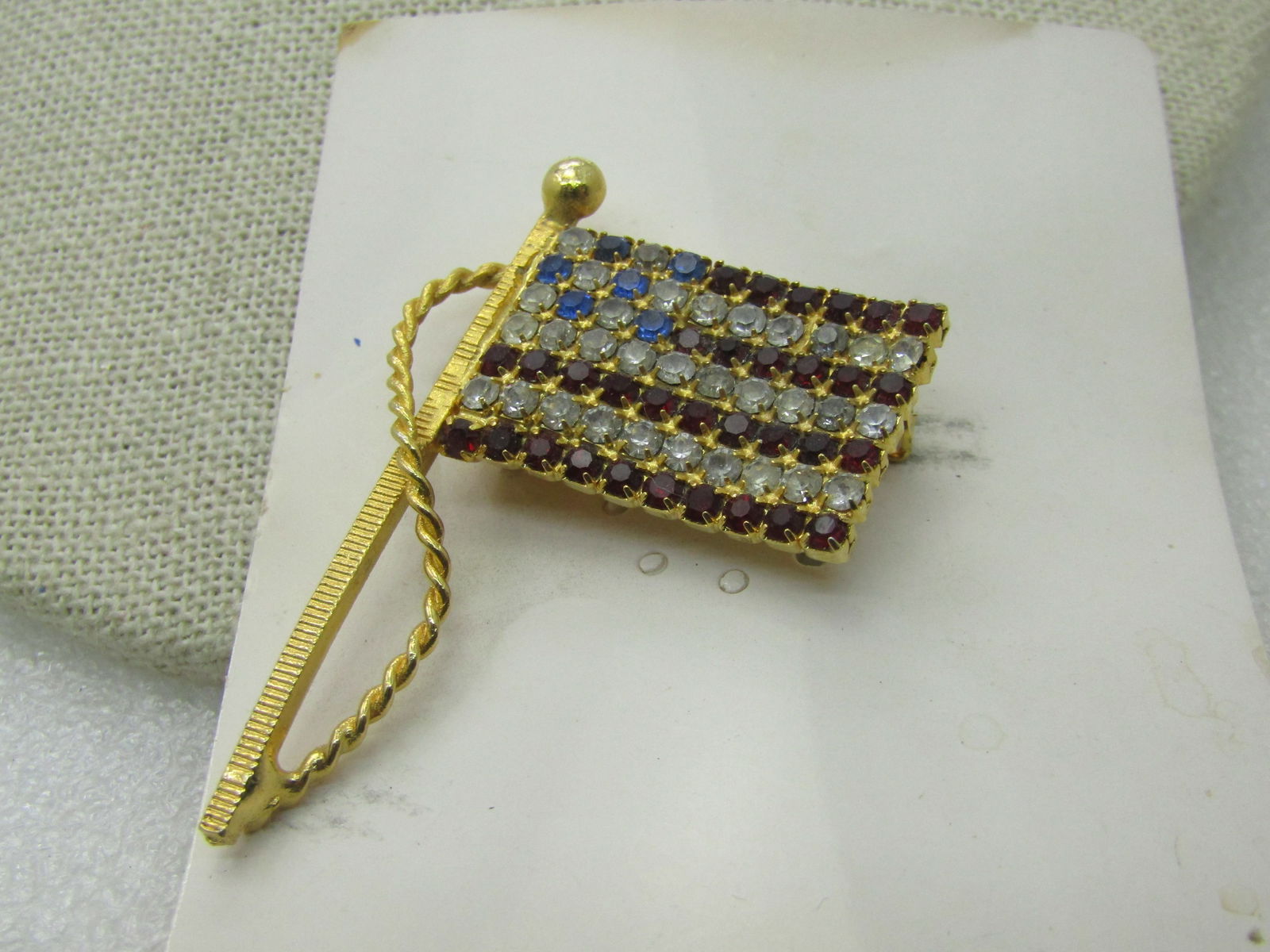 Vintage Red Rhinestone Heart Brooch inside Heaert Frame, 1960's , 1-1/8" - 4