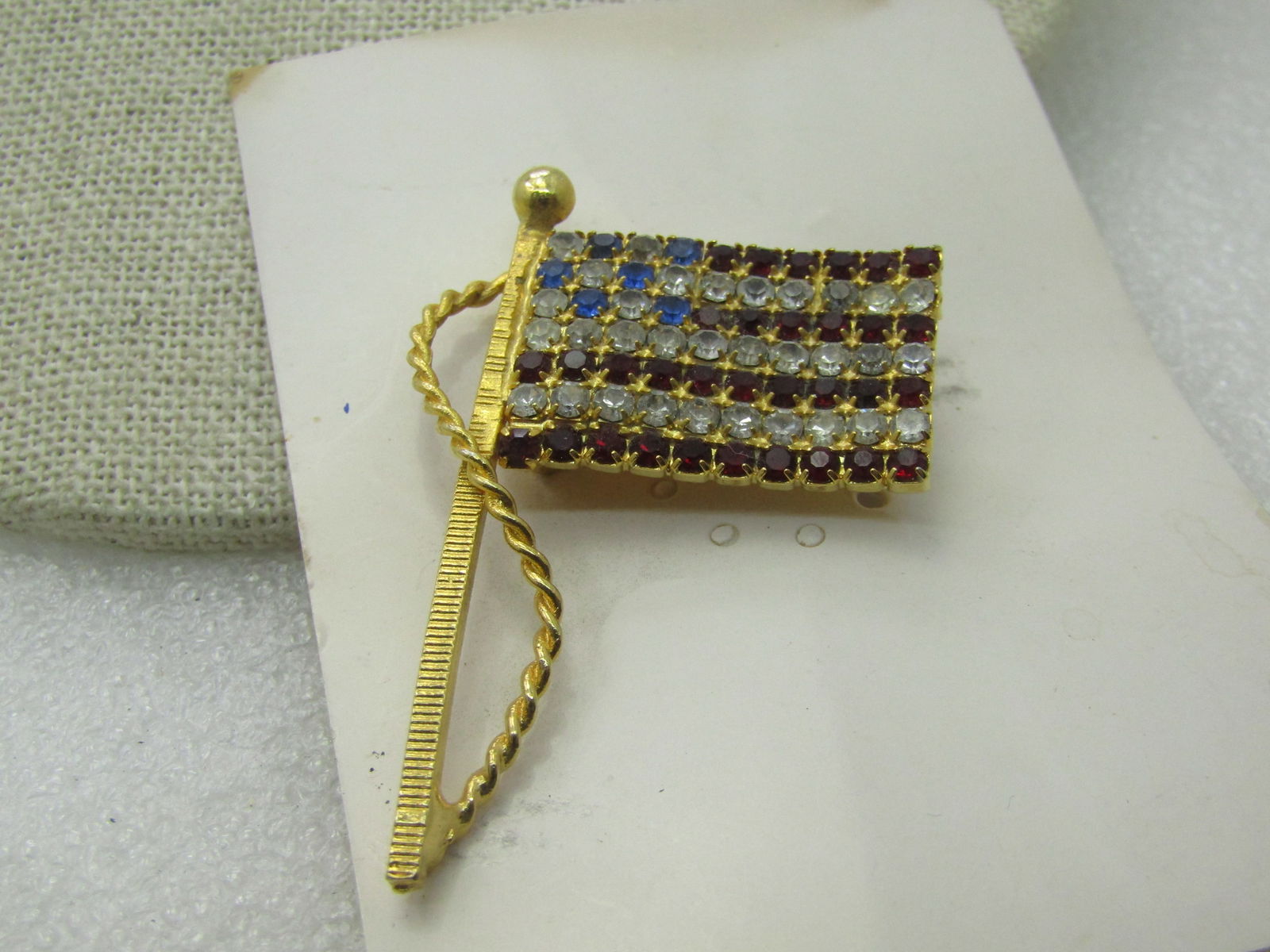 Vintage Red Rhinestone Heart Brooch inside Heaert Frame, 1960's , 1-1/8" - 5