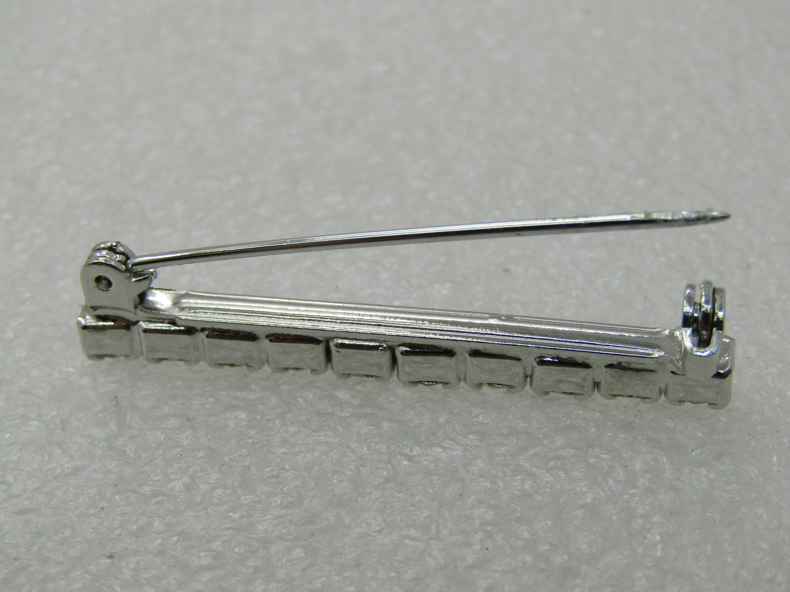 Vintage Rhinestone Bar Brooch, 1-5/8" long, 4mm Tall - 7