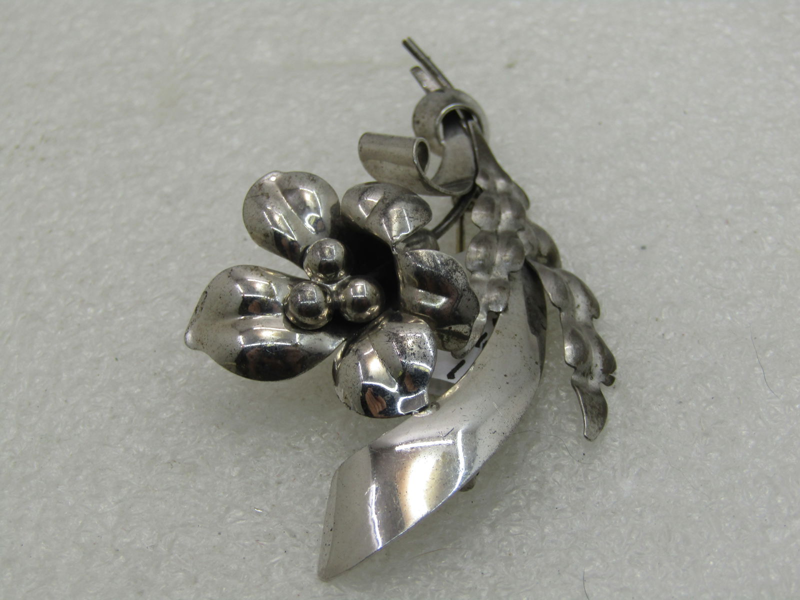 Vintage Sterling Silver Floral Brooch, Signed CA (Carl Art) Sterling, 1940's-1950's - 2