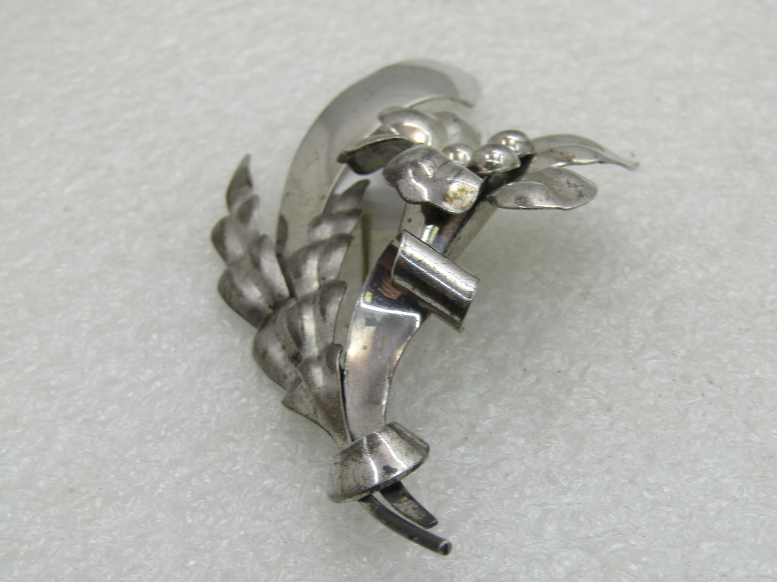 Vintage Sterling Silver Floral Brooch, Signed CA (Carl Art) Sterling, 1940's-1950's - 4