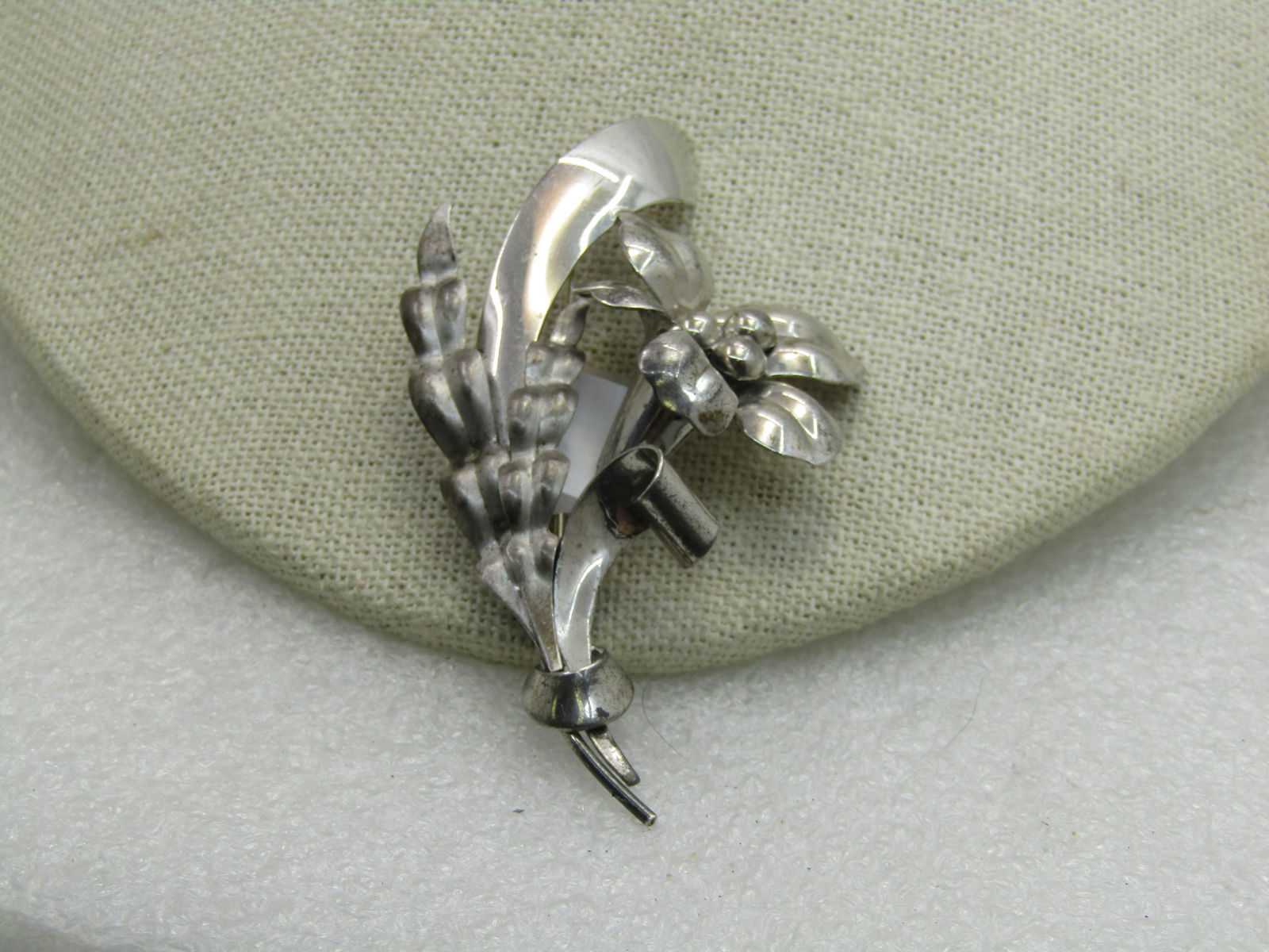 Vintage Sterling Silver Floral Brooch, Signed CA (Carl Art) Sterling, 1940's-1950's - 5