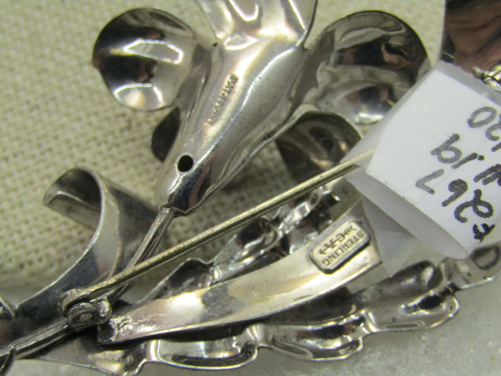 Vintage Sterling Silver Floral Brooch, Signed CA (Carl Art) Sterling, 1940's-1950's - 7