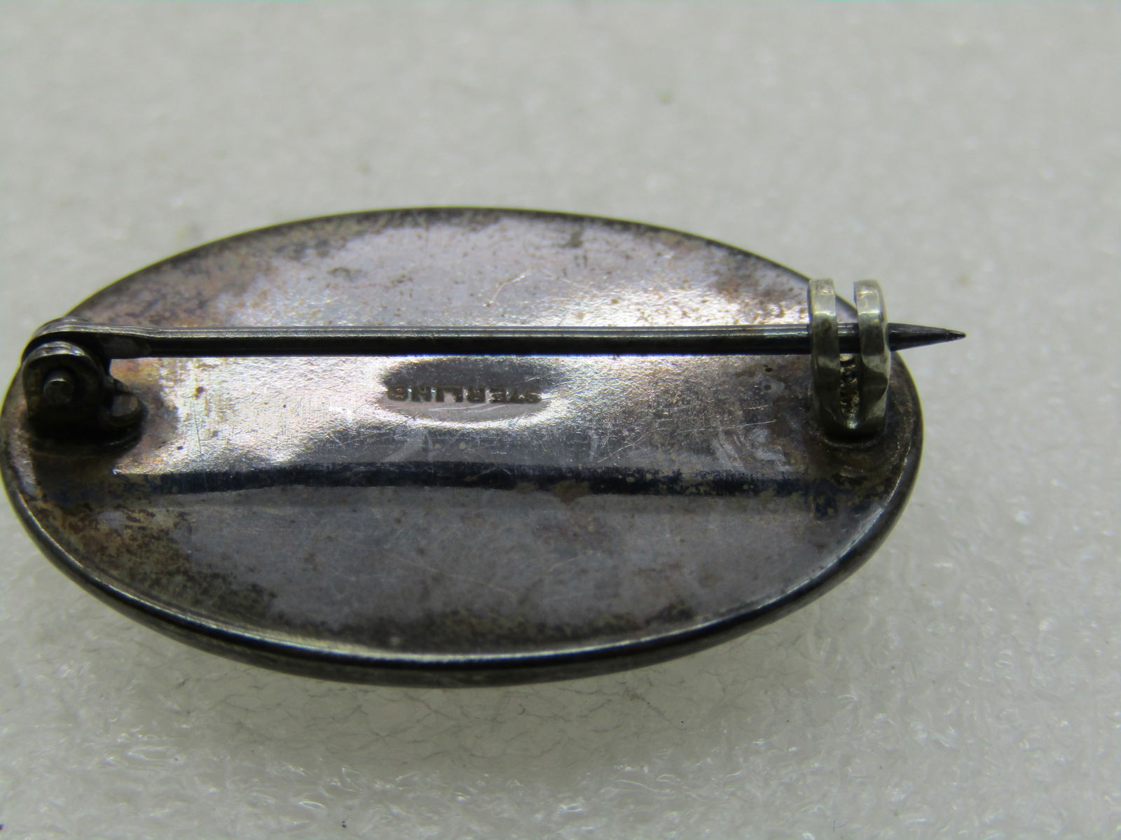 Vintage Sterling Reverse Painted Floral Brooch, 1940's - 6