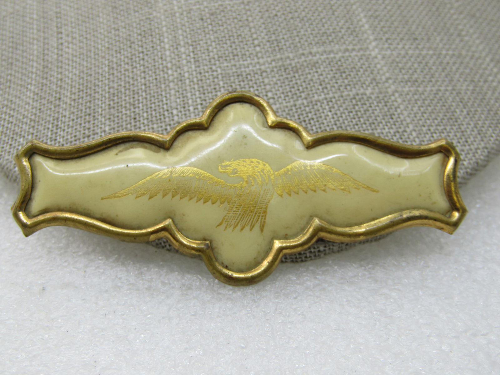 Victorian Eagle Banner Brooch, C-Clasp, 2.75" , 1890's - 2