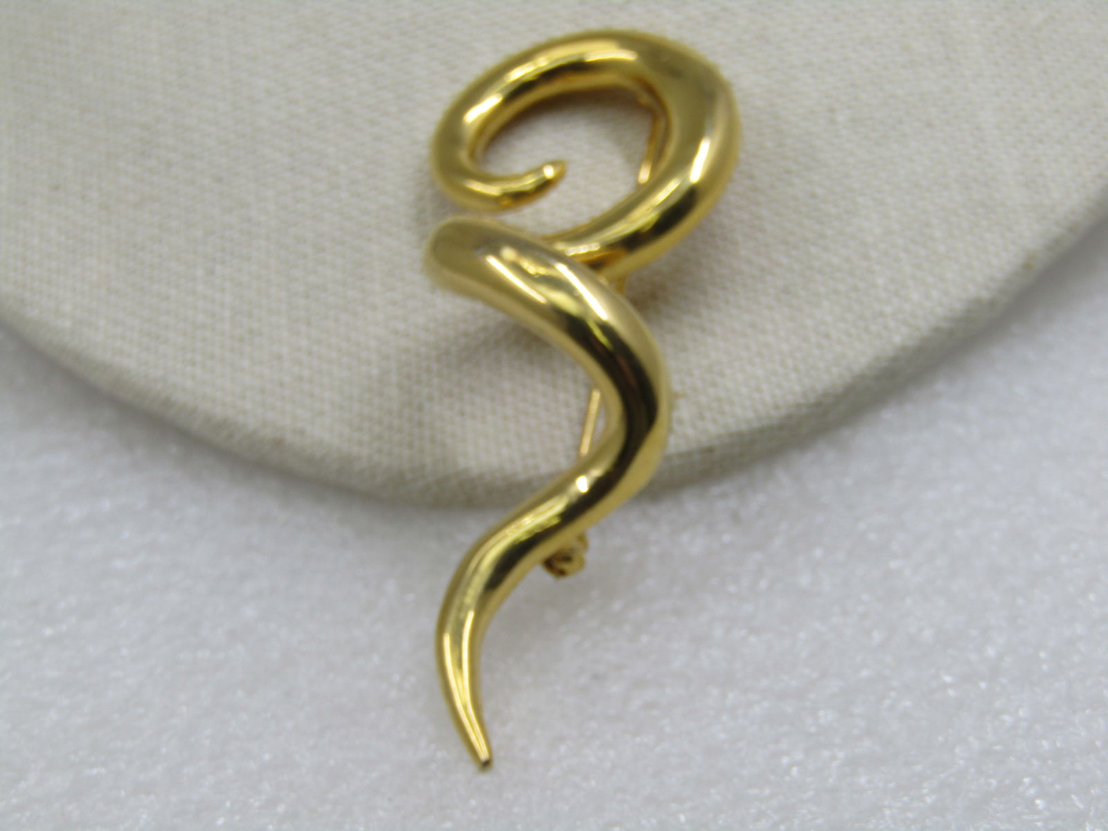 Vintage Squiggle Spiral Brooch, 3.25", 1980's-1990's - 3