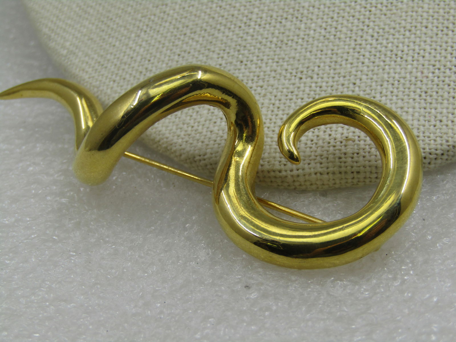 Vintage Squiggle Spiral Brooch, 3.25", 1980's-1990's - 4