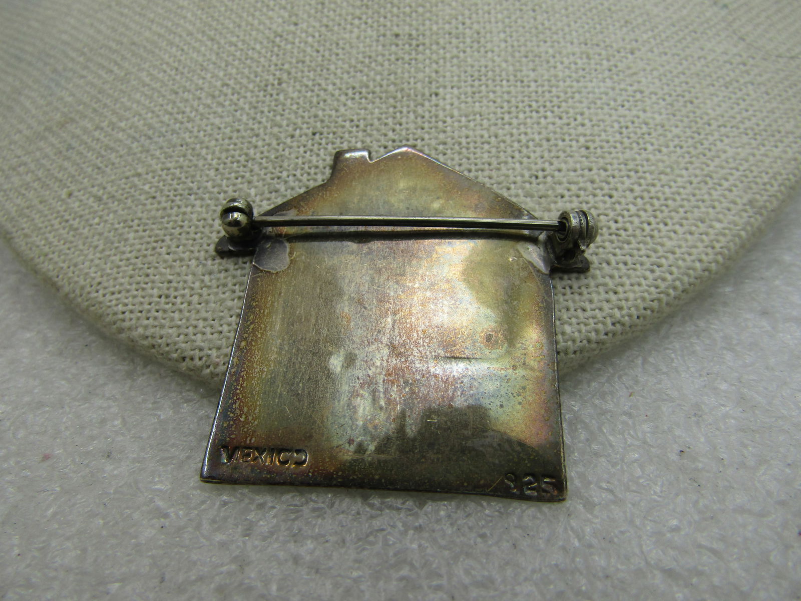 Vintage Sterling Silver House Family Brooch, Mexico, 1.5", 8.36 gr. - 5