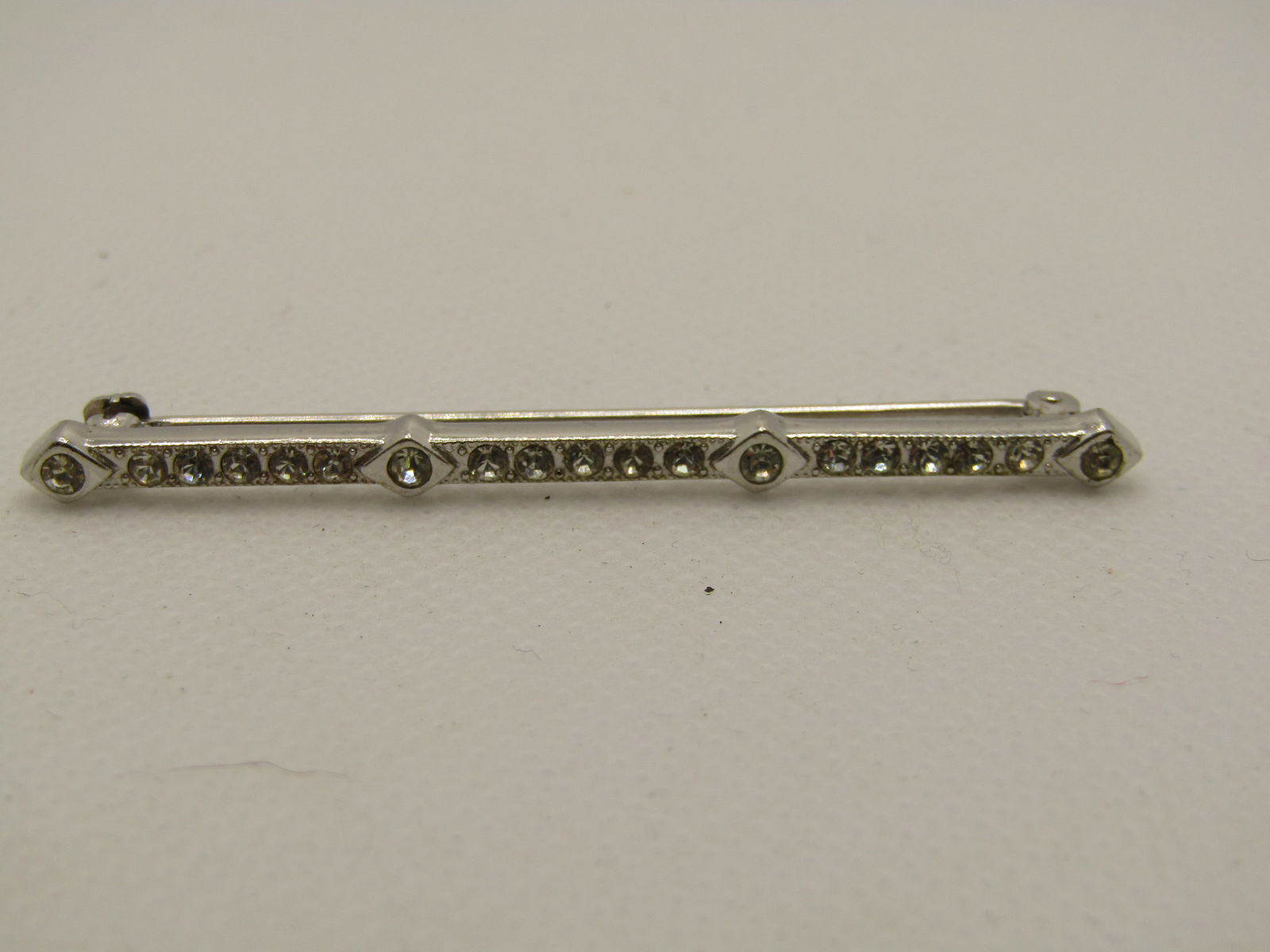 Vintage 10kt Plated Art Deco Themed Rhinestone Brooch, 2.25" - 2