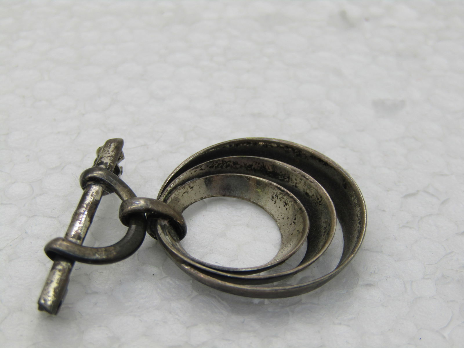 Vintage Sterling Bar & Circle Brooch, 1920's-1940's, 4.64 gr. - 2