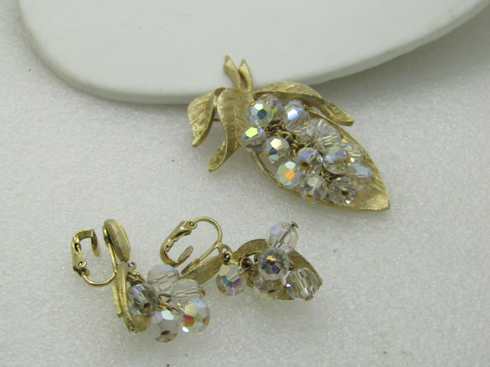 Vintage LJM Crystal Brooch & Earrings Set, 1960's. Laurentian Jewelry Mfg, Montreal - 7