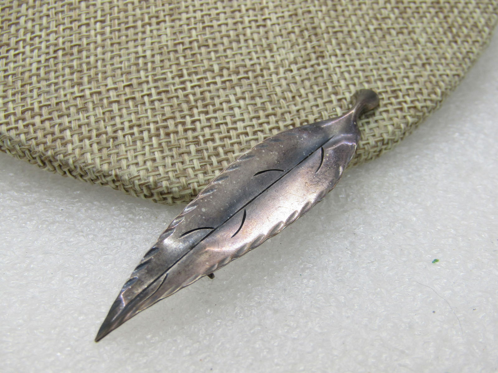 Vintage Sterling Stuart Nye Leaf Brooch, 2.5" - 2