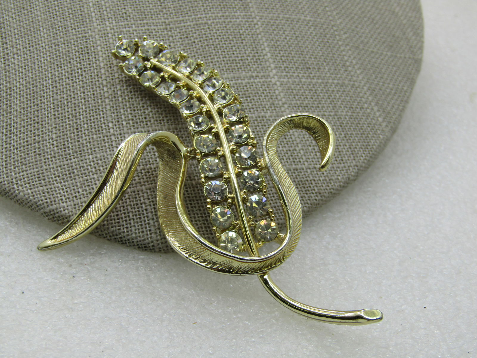 Vintage Rhinestone Corn Brooch, Sarah Coventry, 3.75" - 2