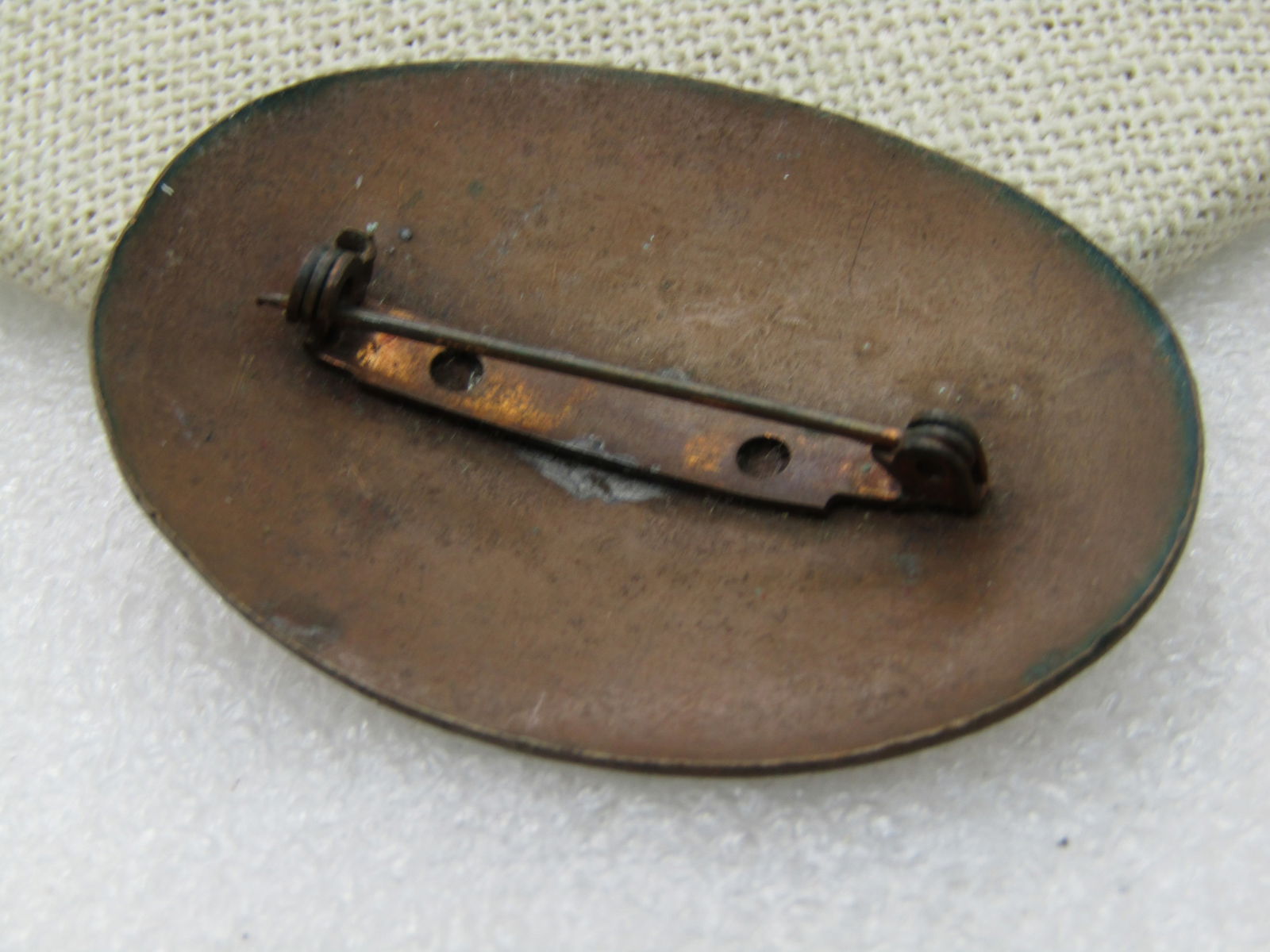 Vintage Enameled Copper Speckled Brooch, 1960's, 2" - 5