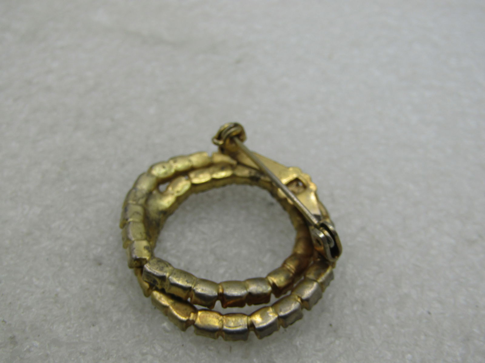 Vintage Double Circle Rhinestone Brooch, 1-3/8", 1960's-1970's - 6