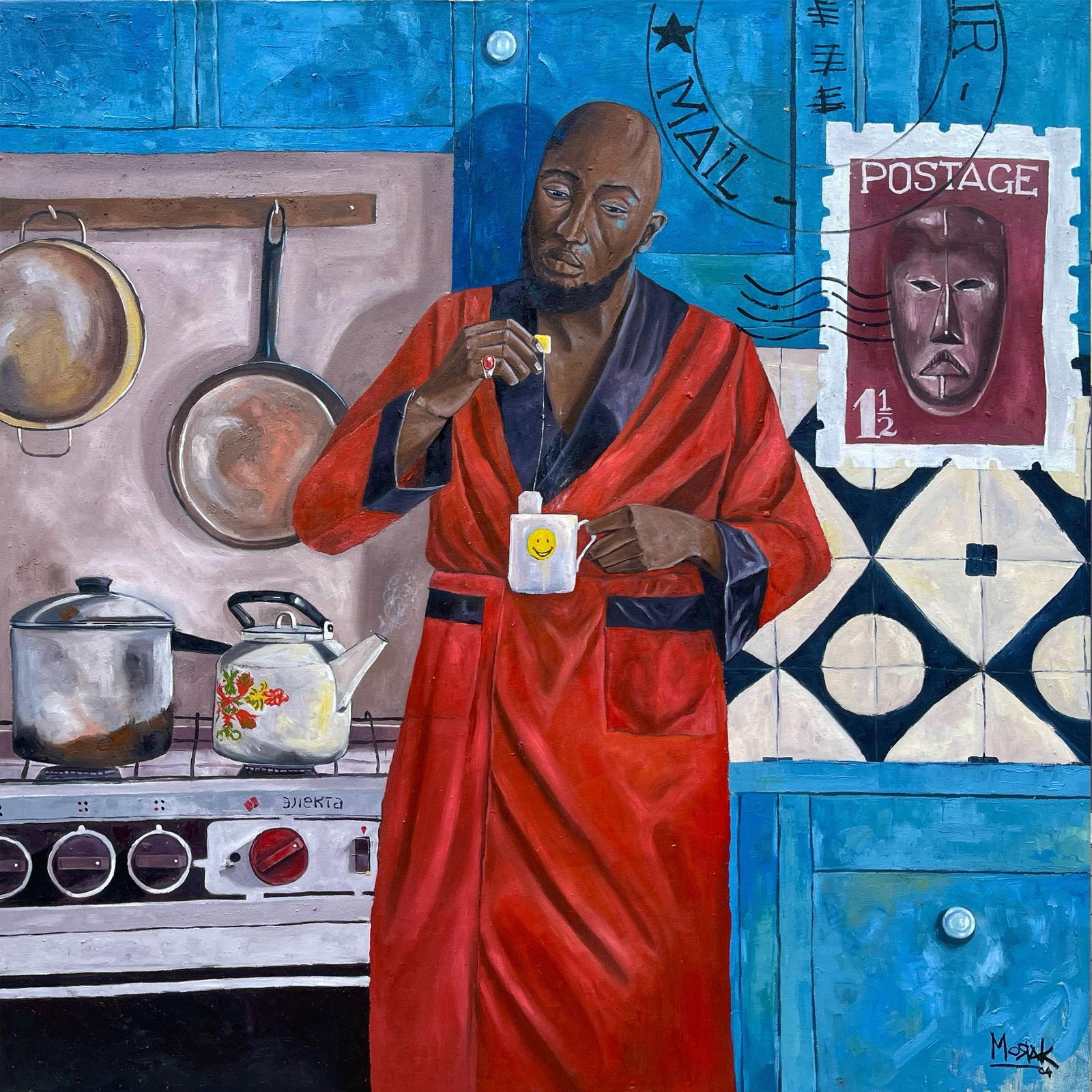 Morakinyo Femi, Rise and Shine - 21st Century, Contemporary, Figurative, Africa, Coffee, People, - 10