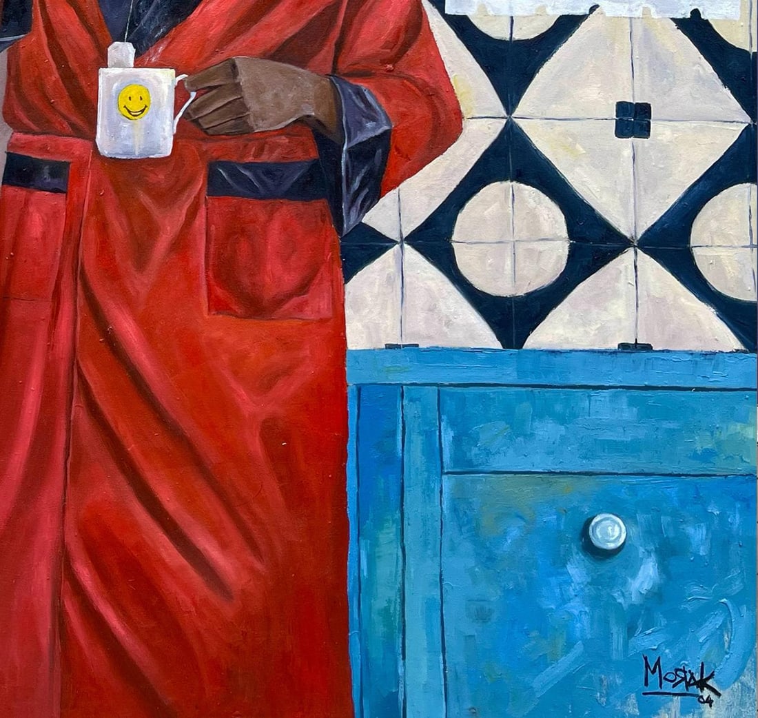 Morakinyo Femi, Rise and Shine - 21st Century, Contemporary, Figurative, Africa, Coffee, People, - 14