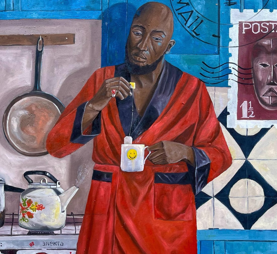 Morakinyo Femi, Rise and Shine - 21st Century, Contemporary, Figurative, Africa, Coffee, People, - 3