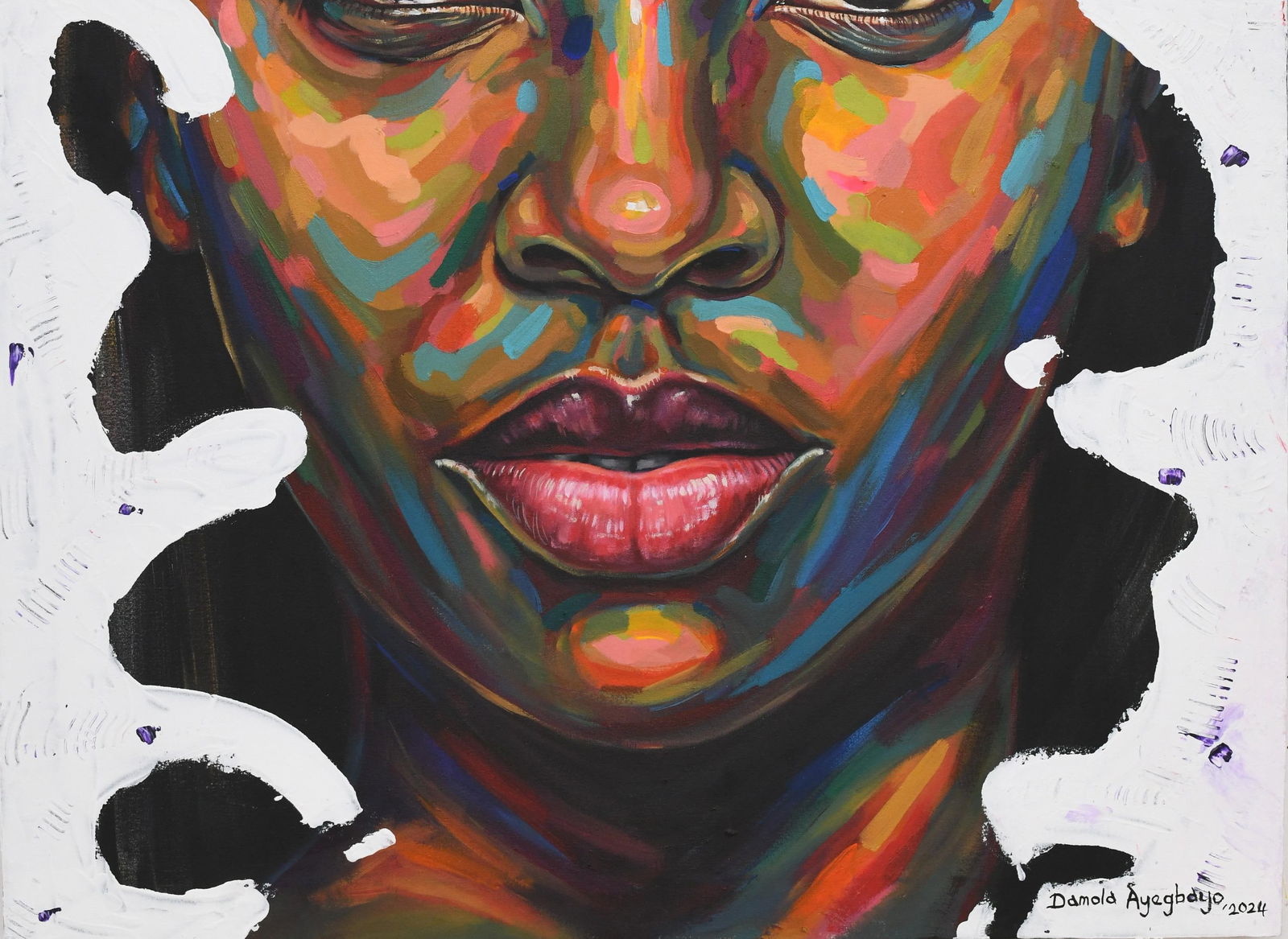 Damola Ayegbayo , Isolation 4 - 21st Century, Contemporary, Figurative Portrait, Women, Colours, - 7