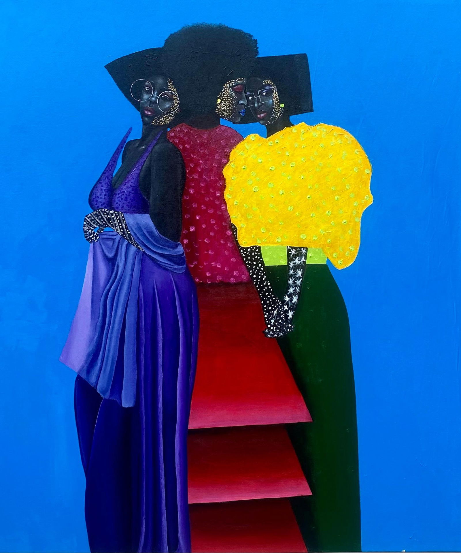 Samson Toba, 3 in 1 Beauty - 21st Century, Contemporary, Figurative Portrait, African Women, 2024 - 9