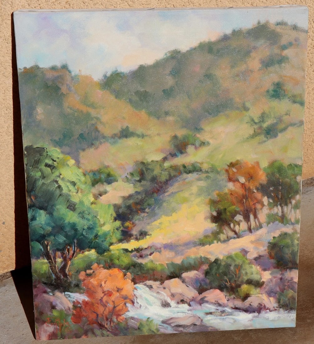 Luigi Pellegrino (Italian 1905-1970) Pulcinella's Puppet Theatre Rome 1958 oil - 2