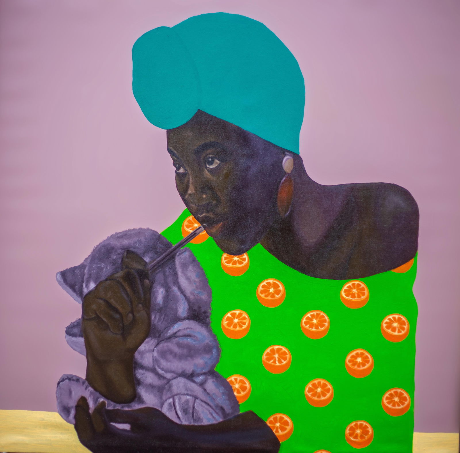 Babatunde Adeogun, Looking Forward - 21st Century, Contemporary, Figurative Portrait, Africa Women, - 11