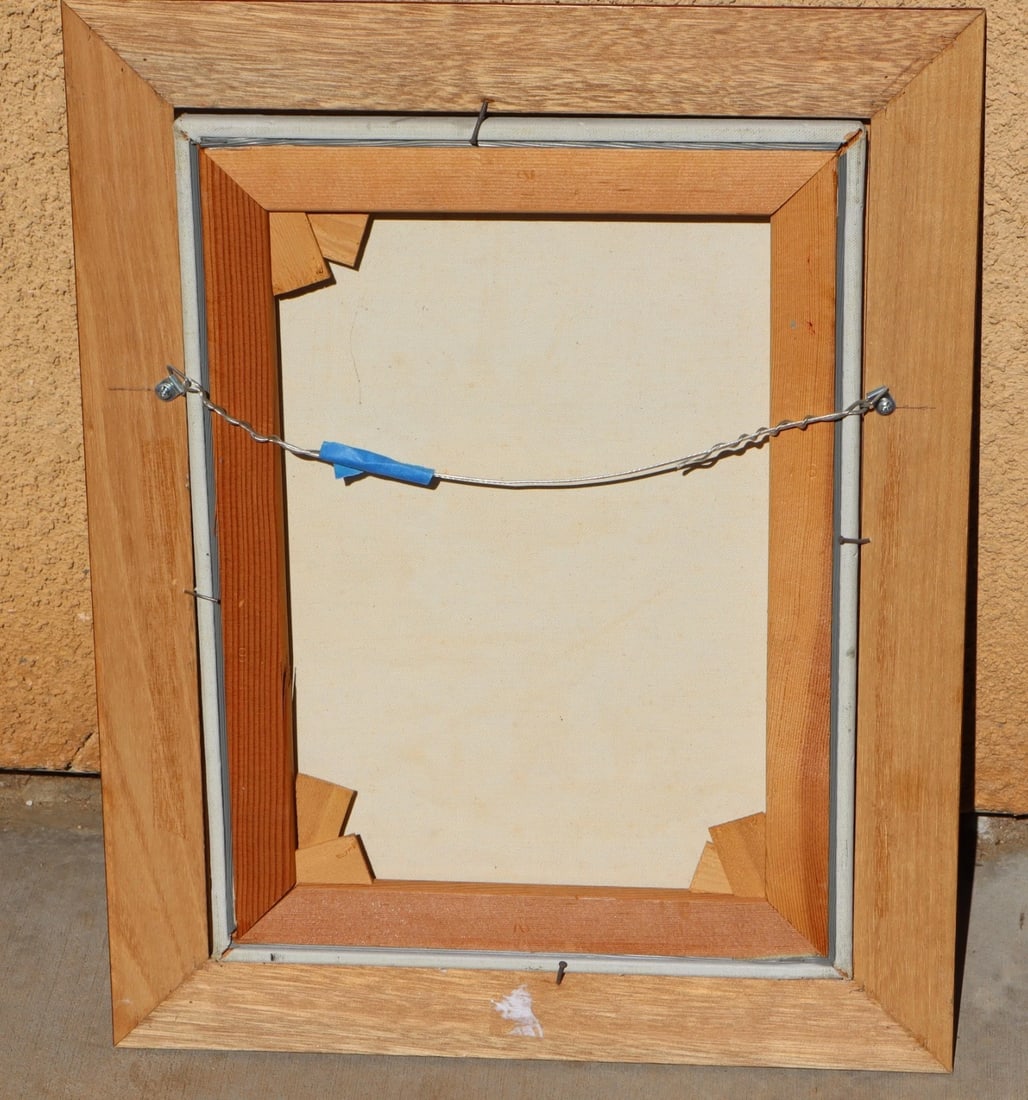 GUY ROWBURY Original Acrylic painting Snow Falling on a Farm in Winter Early 70s - 4