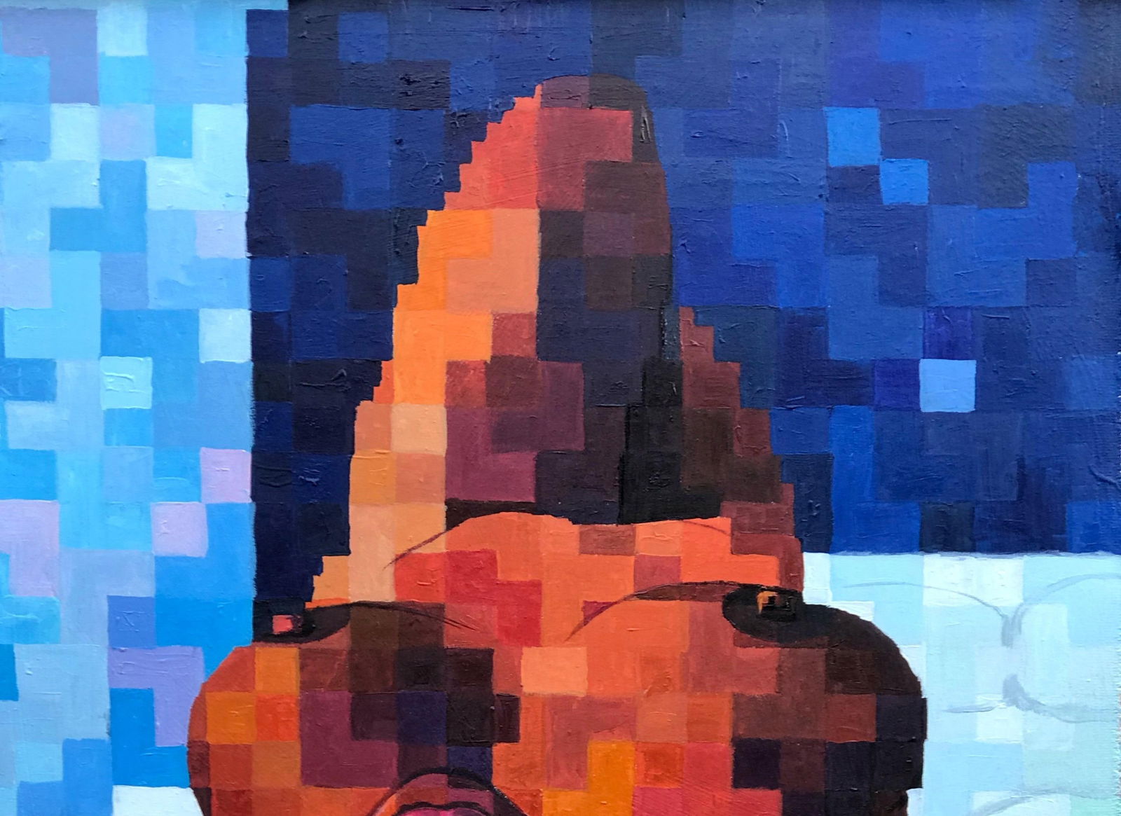 Olamilekan Okunade, Temple of God 1 - 21st Century, Contemporary, Figurative, Pixelated, Women, - 5