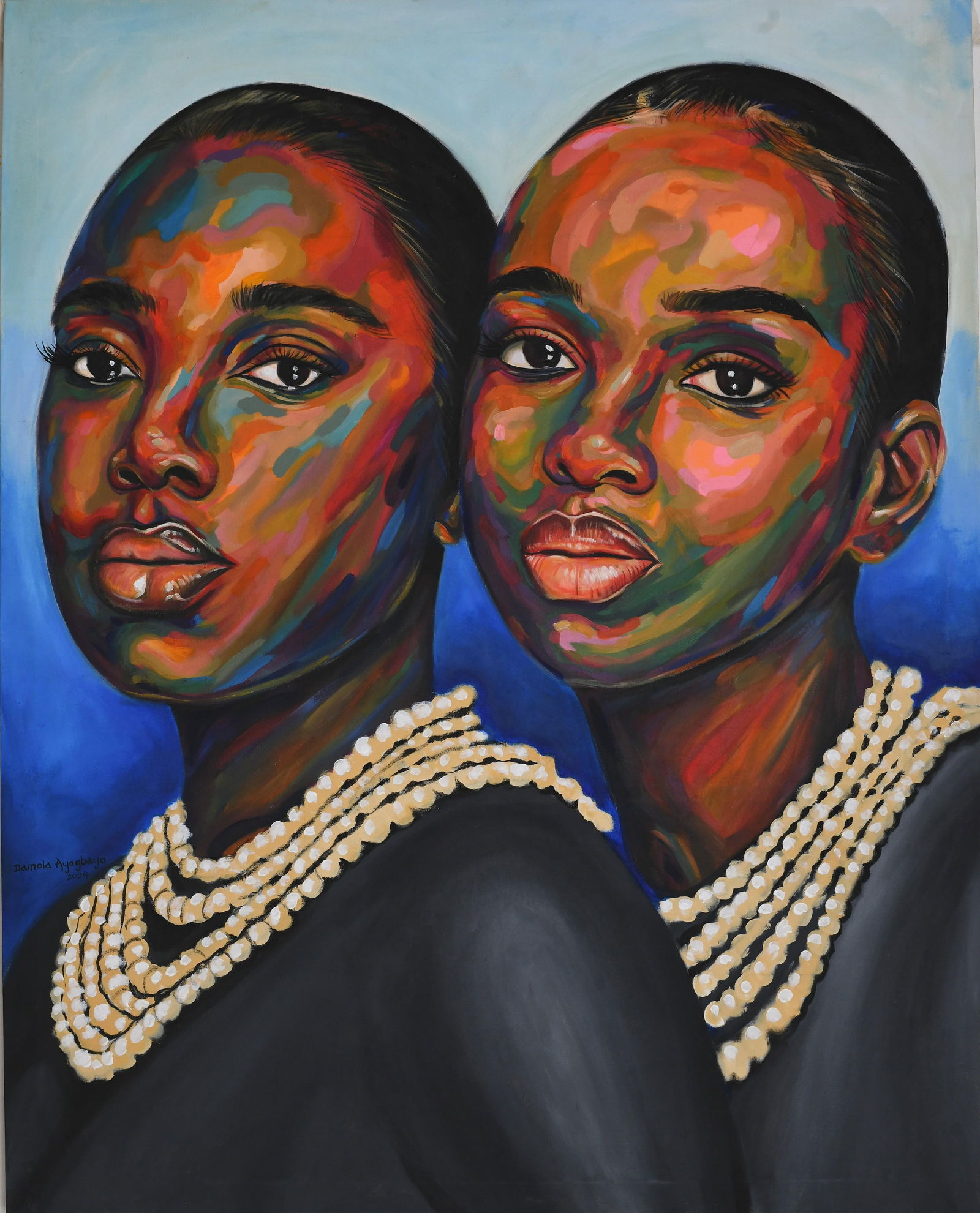 Damola Ayegbayo , Unconditional Love 3 - 21st Century, Contemporary, Figurative Portrait, Women, - 9