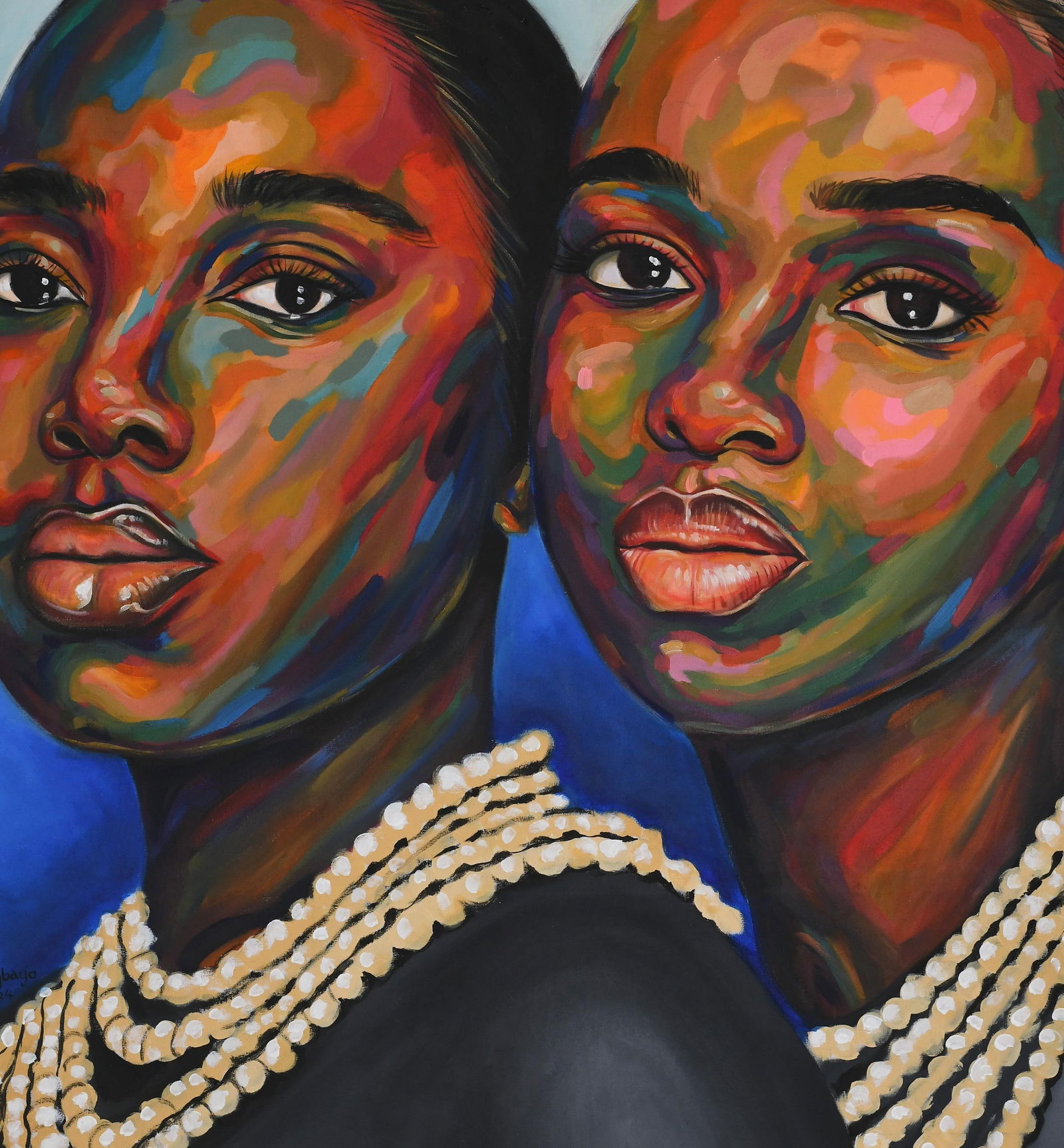 Damola Ayegbayo , Unconditional Love 3 - 21st Century, Contemporary, Figurative Portrait, Women, - 12