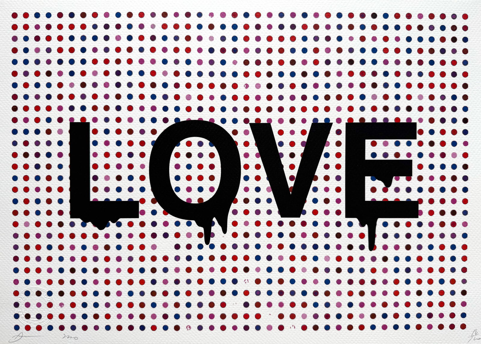 Death NYC Love Hirst: Title:Death NYC Love HirstDate/Period:21st CenturyMaterials:Giclee on Fine art 300 gsm paperSize:17 3/4 x 12 1/2 inchesDescription:Artist: Death NYC, limited edition giclee on paper, out of eddition