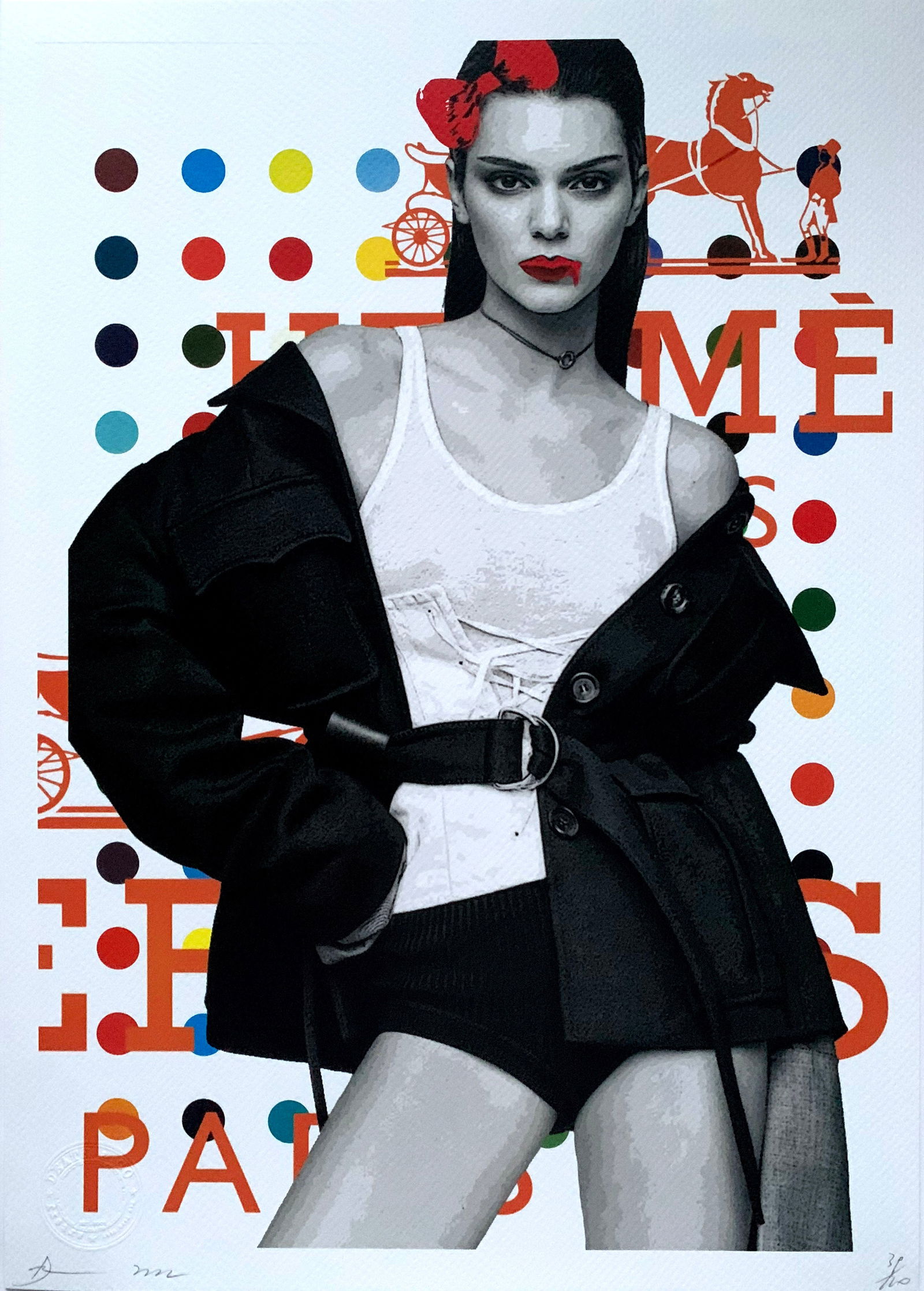 Death NYC Hermes: Title:Death NYC Hermes Date/Period:21st Century Materials:Giclee on Fine art 300 gsm paper Size:17 3/4 x 12 1/2 inches Description:Artist: Death NYC, limited edition giclee on paper, out of eddition o