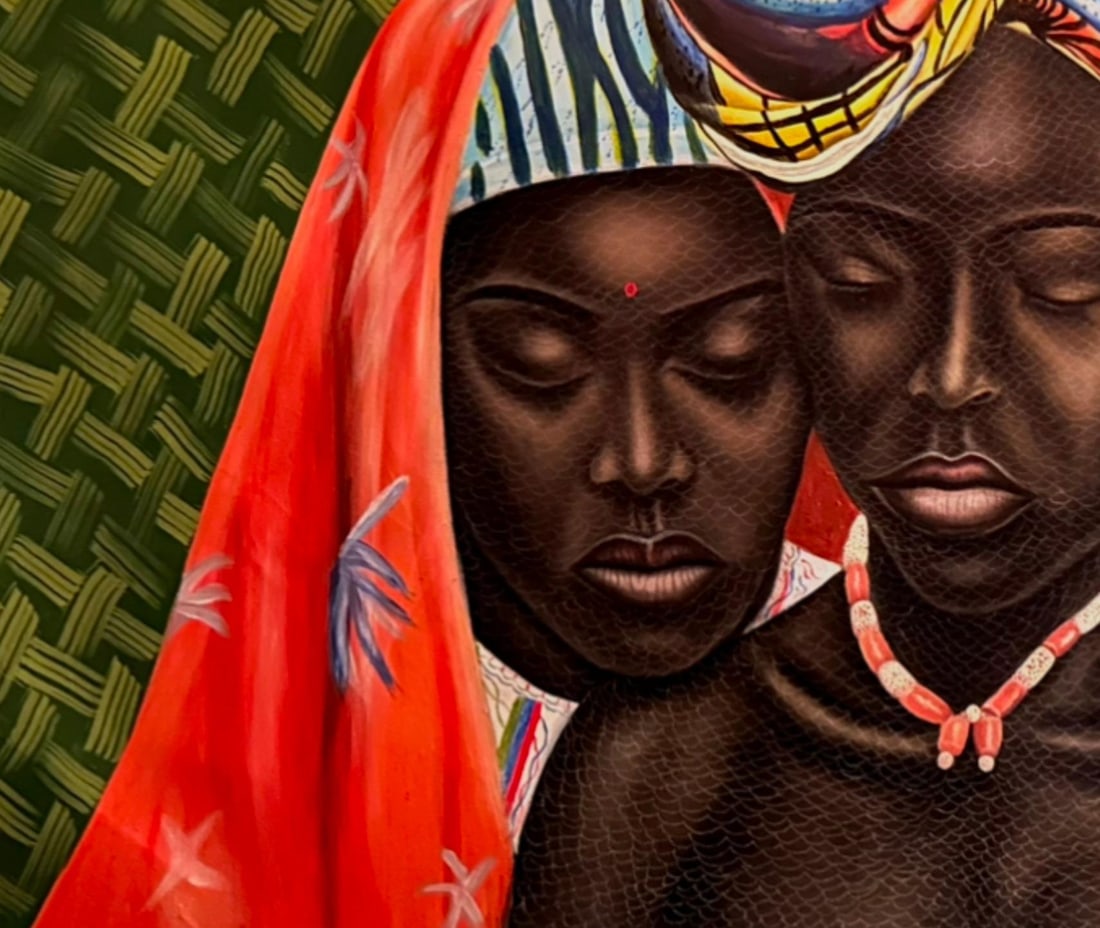 Ayotunde Ayomide, Triad - Contemporary, 21st Century, Figurative Portrait, Women Love, Mixed Media, - 12