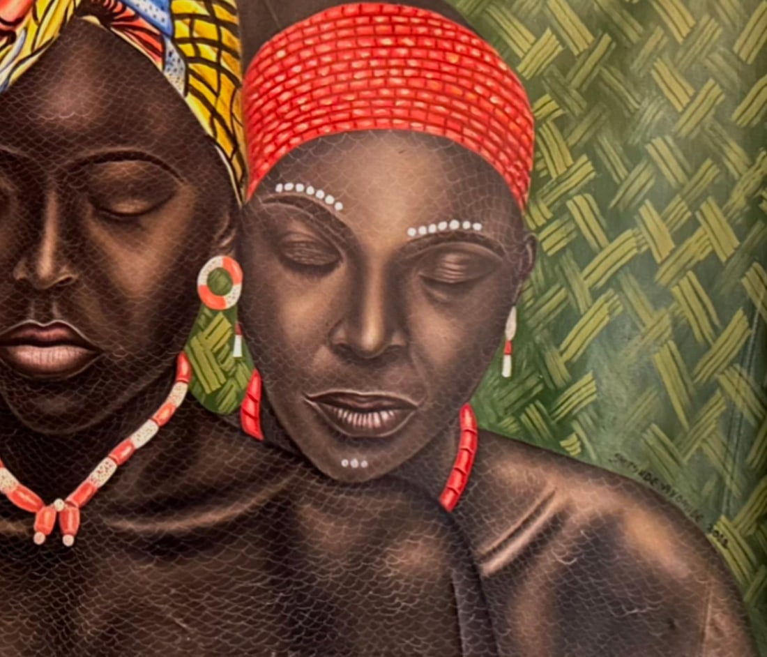 Ayotunde Ayomide, Triad - Contemporary, 21st Century, Figurative Portrait, Women Love, Mixed Media, - 3