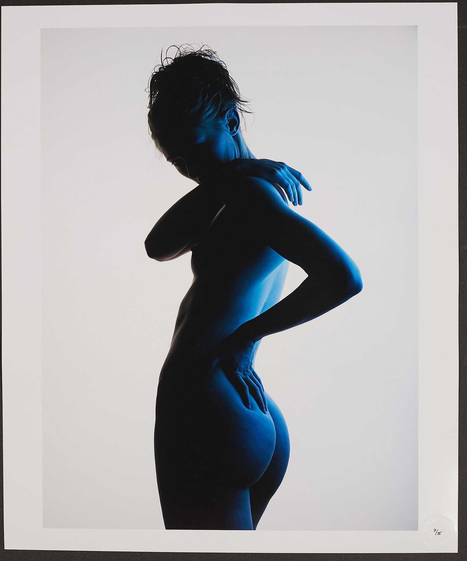 Katie In Blue(2009) 9/25: Artist: Spiros Politis(1969-) Title:Katie In Blue(2009) 9/25 Date/Period:2009 Materials:photography Size:24" x20" Description:Edition 9/25 “Katie In Blue” (2009) . Classical Nude study wit