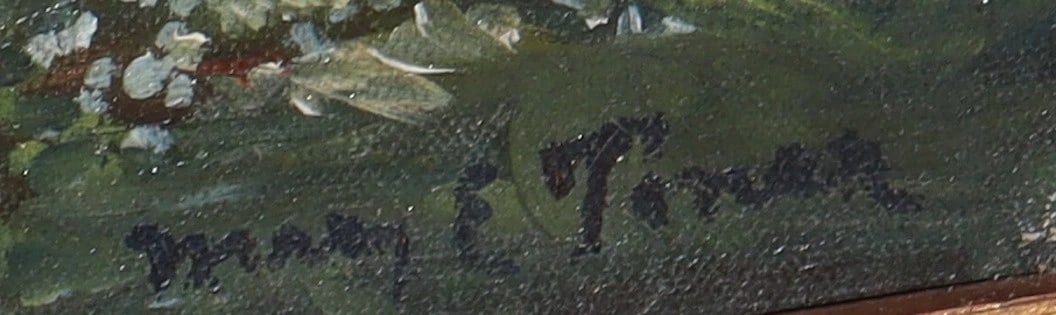 EVA MAKK Original oil painting Still Life with Flowers, Fruit and Cup - 4