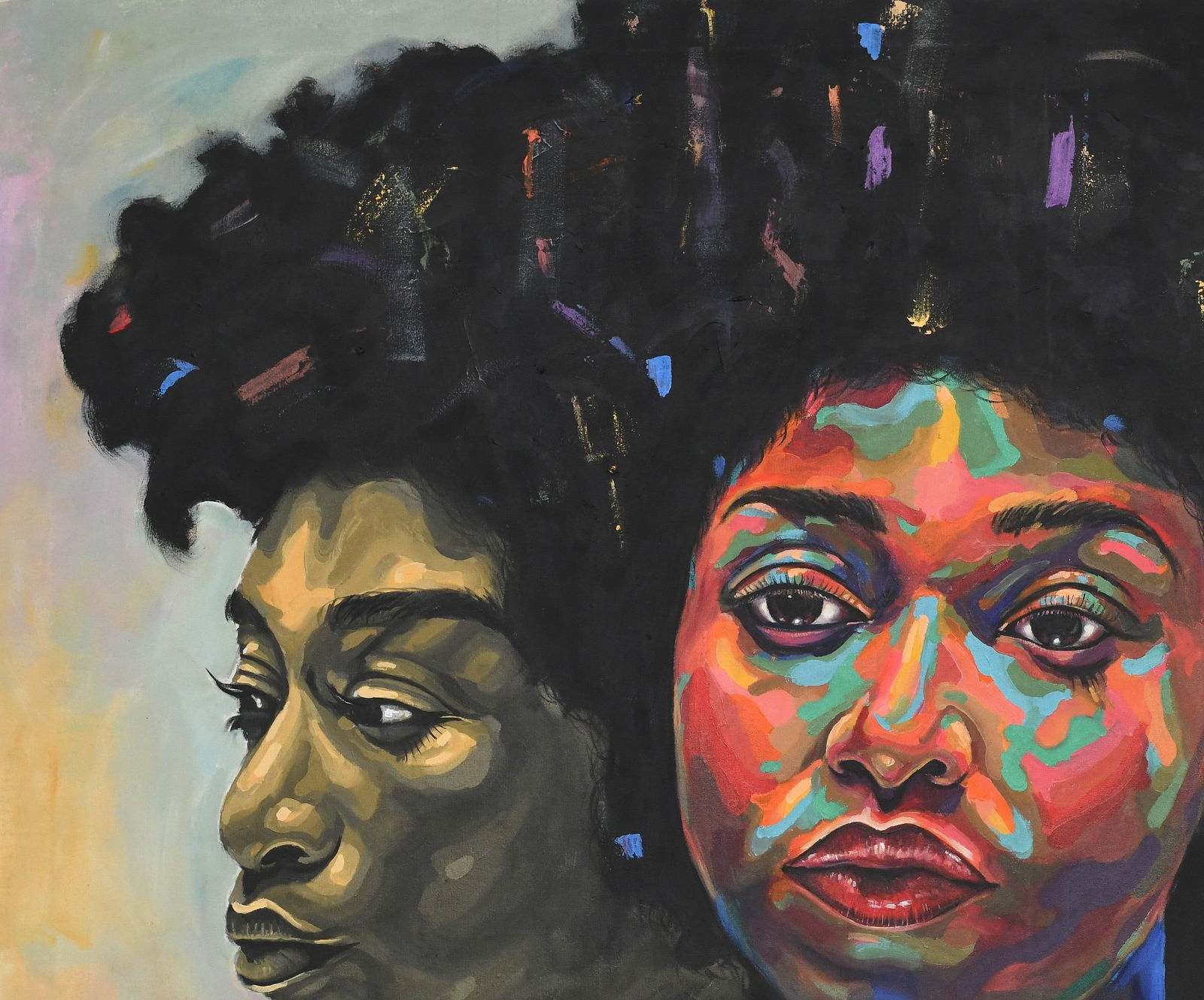 Damola Ayegbayo , Sisterhood 3 -21st Century, Contemporary, Figurative Portrait, Women Africa Love, - 11