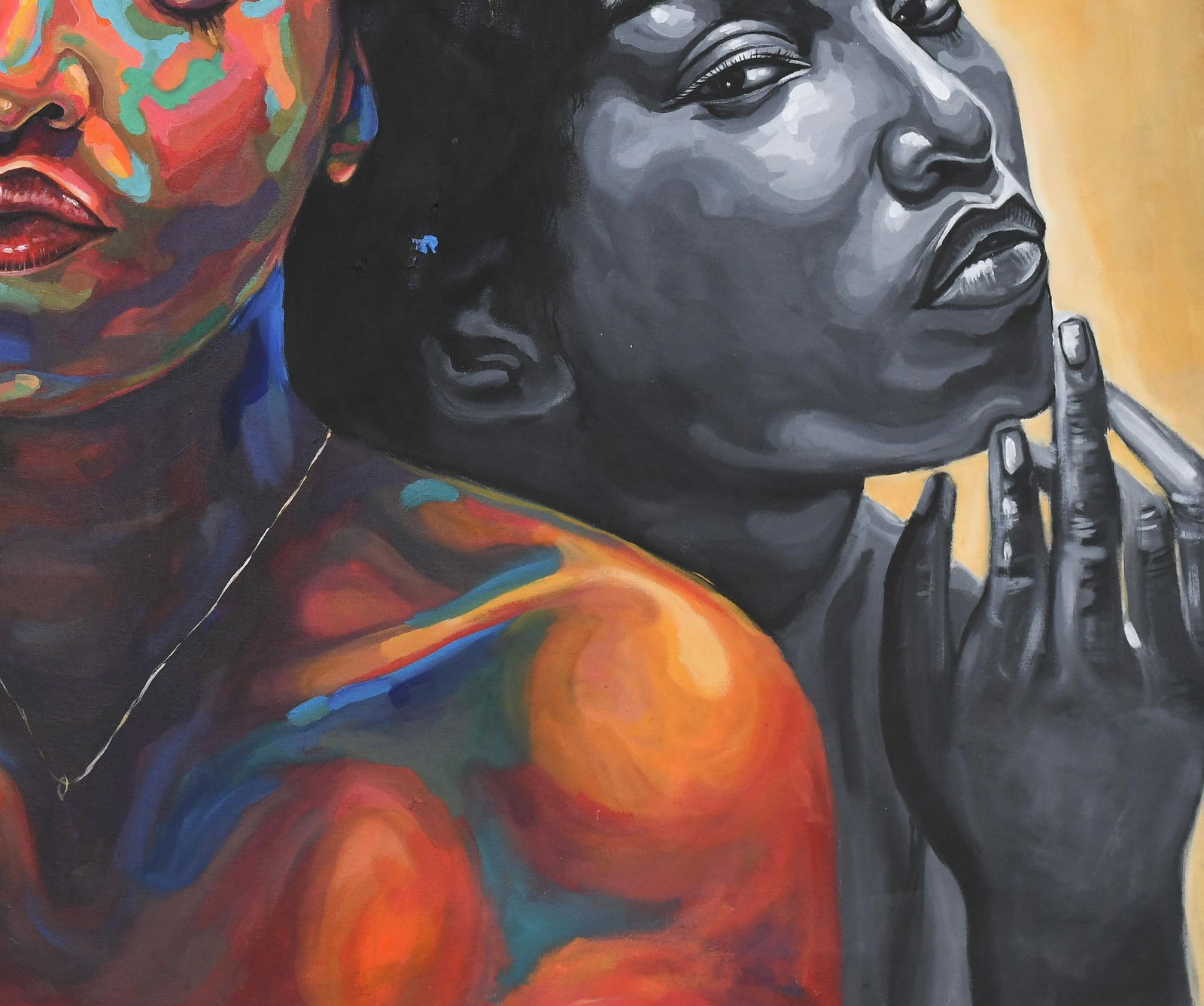 Damola Ayegbayo , Sisterhood 3 -21st Century, Contemporary, Figurative Portrait, Women Africa Love, - 13