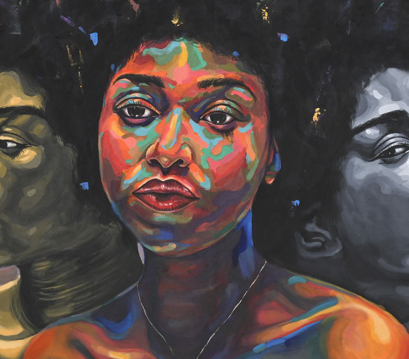 Damola Ayegbayo , Sisterhood 3 -21st Century, Contemporary, Figurative Portrait, Women Africa Love, - 4
