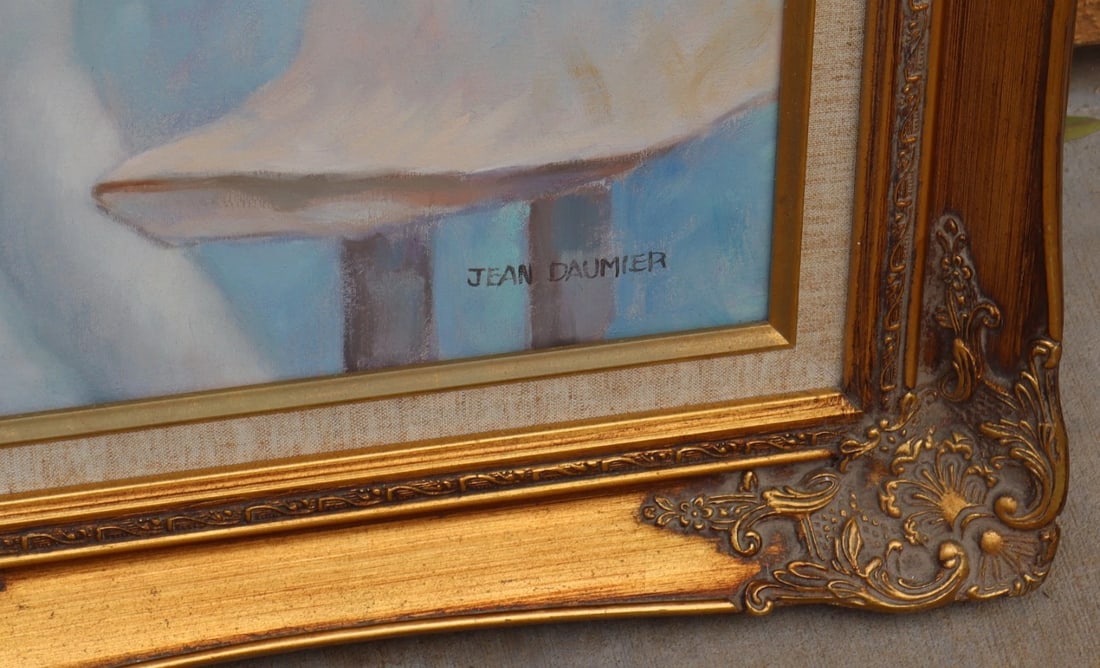 JEAN DAUMIER French Original oil painting Two Women in a Hat Shop - 6