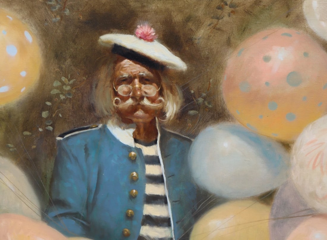 White Breasted Nuthatches Original Mid Century Mixed Media painting - 2