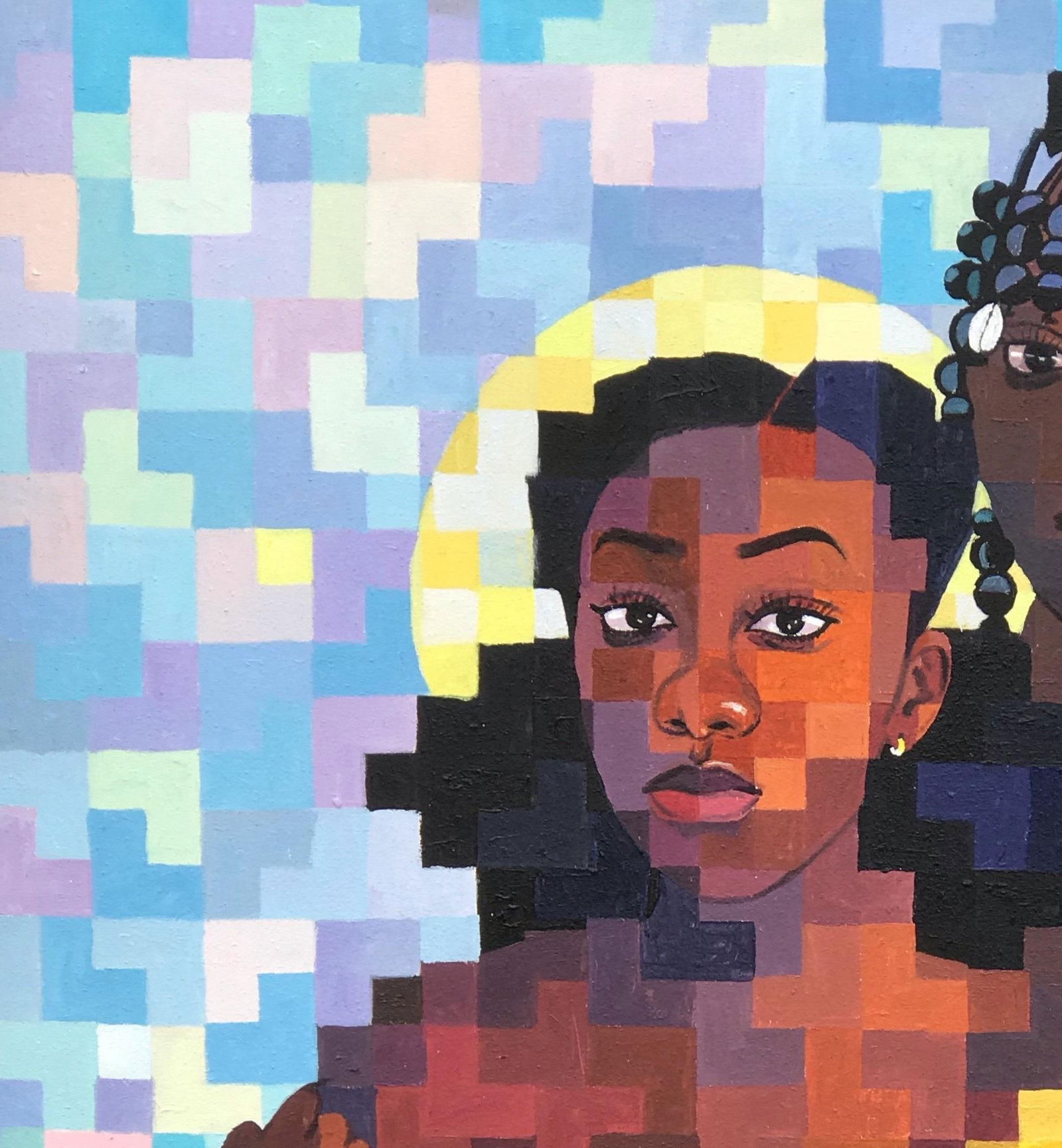 Olamilekan Okunade, Abiyamo (Mothers That Nurtures) - 21st Century, Contemporary, Figurative, Pixel, - 12