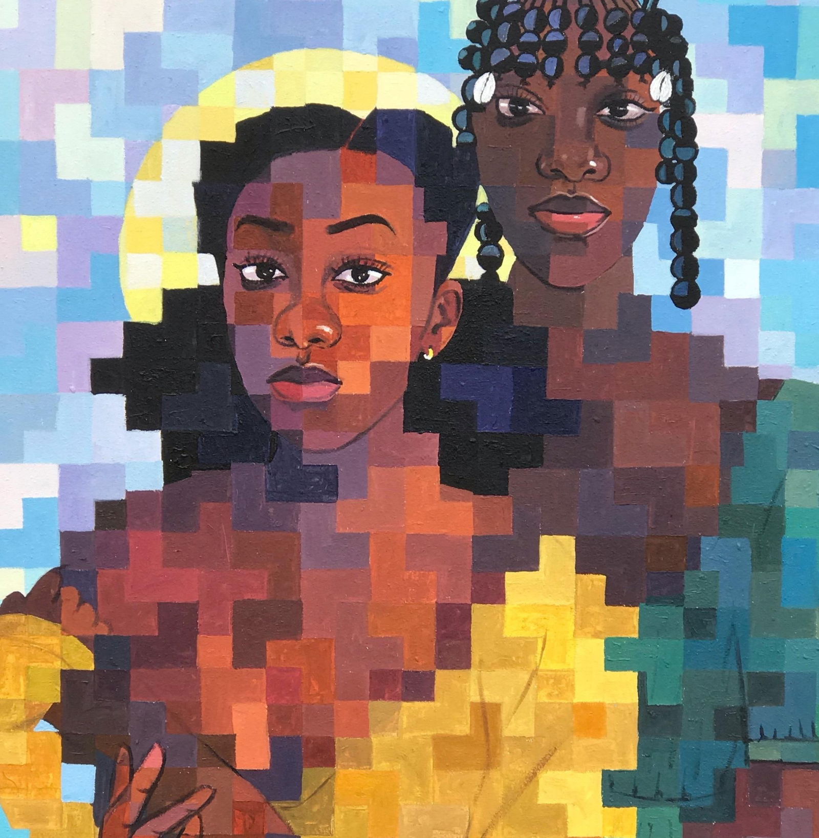 Olamilekan Okunade, Abiyamo (Mothers That Nurtures) - 21st Century, Contemporary, Figurative, Pixel, - 16