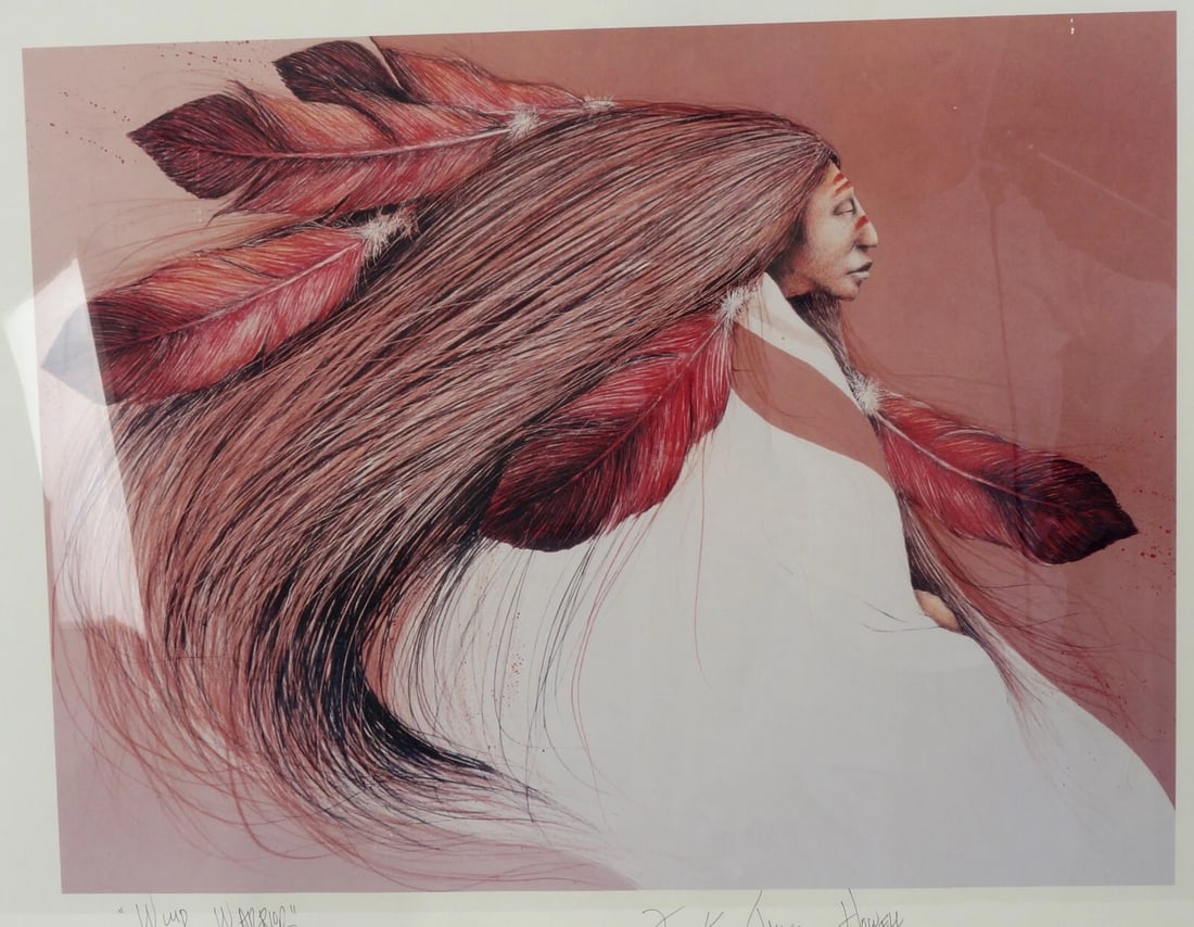 Framed Signed Lithograph Wind Warrior - 2