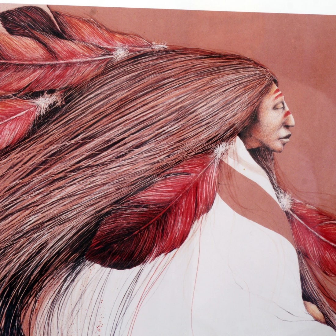 Framed Signed Lithograph Wind Warrior - 3